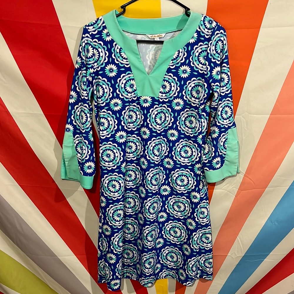 Beautiful pattern lightweight dress bow sleeve – S